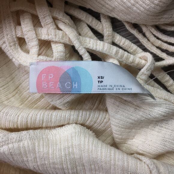 NWT Free People Beach Womens Ivory Maxi Dress Criss Cross Back Long Sleeve XS - Picture 6 of 10